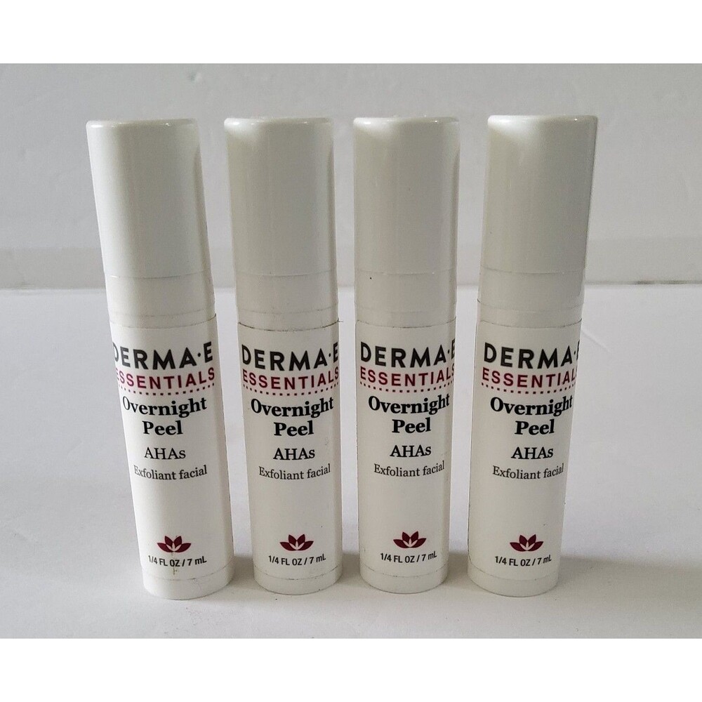 Lot Of 4- Derma-E Essentials Overnight Peel Exfoliant Facial Travel 0.25 oz/7ml